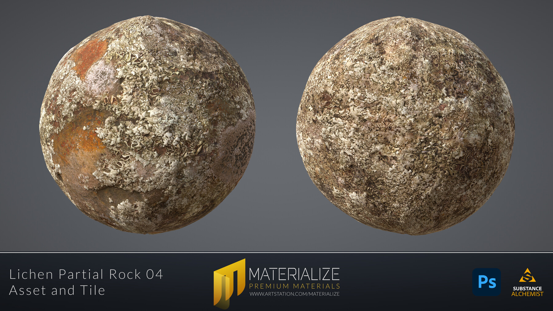 ArtStation - Lichen Partial Rock Material | Tileable | Game Assets