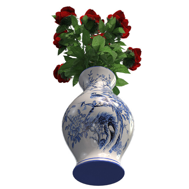 ArtStation - Red Rose in Vase | Game Assets