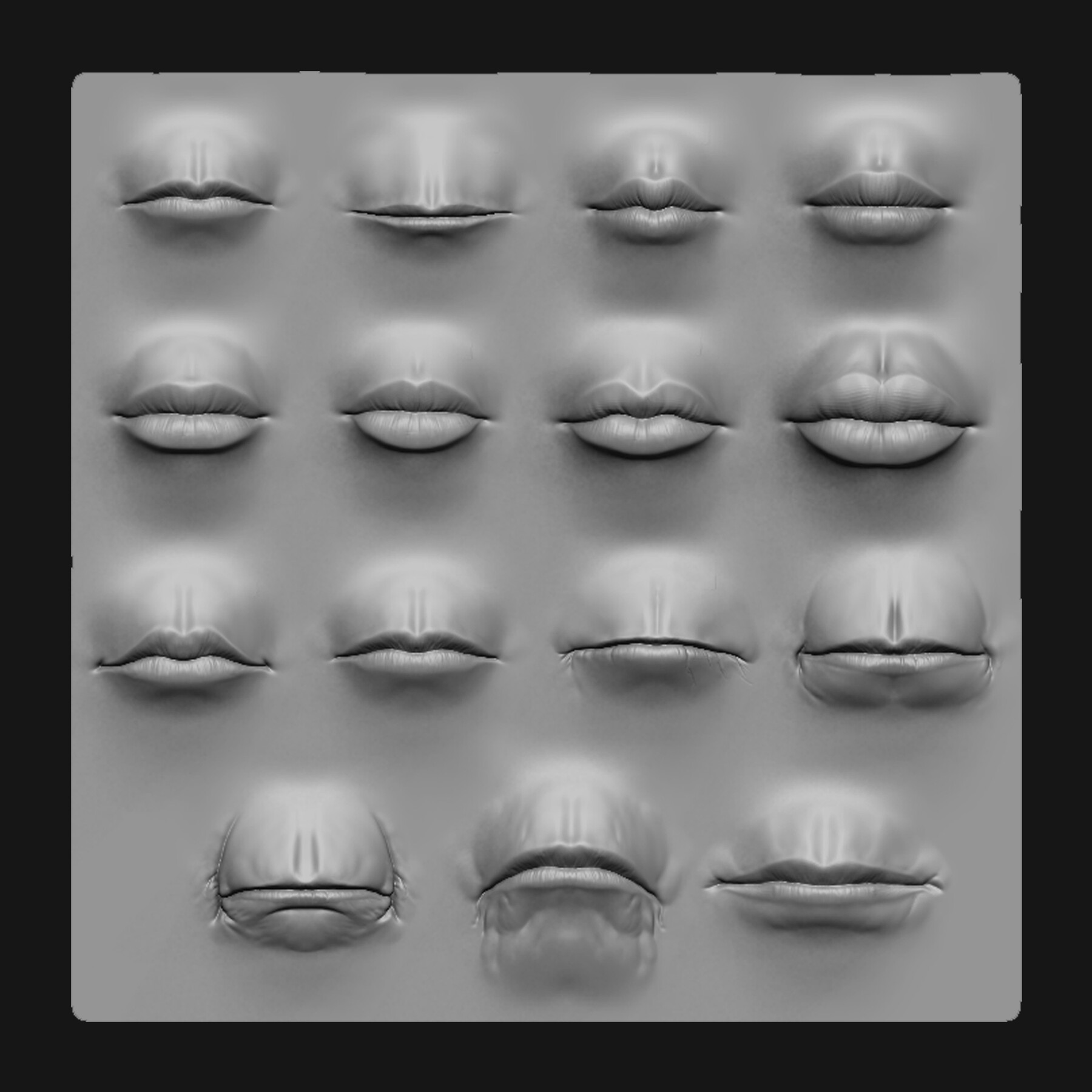 ArtStation - Lip Set 1 VDM Brush and Highpoly 3D model | Brushes