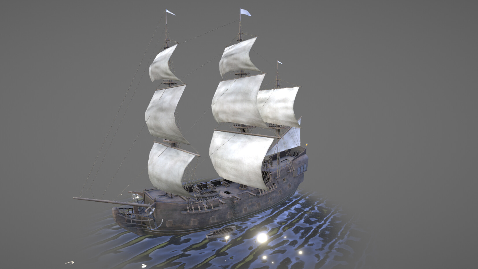 ArtStation Sailboat Galleon Game Ready Game Assets