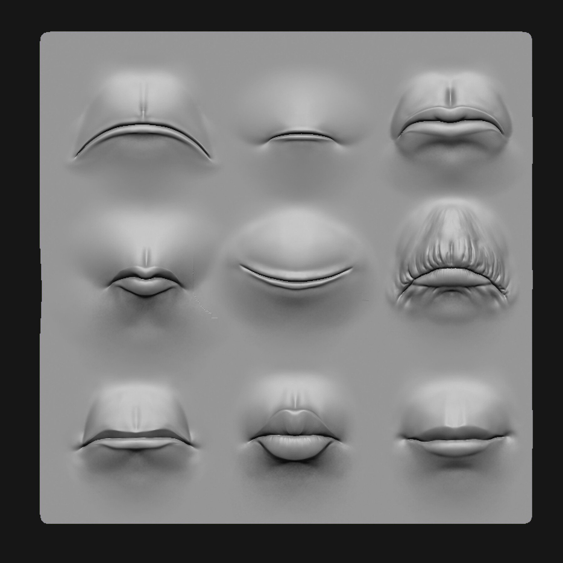 ArtStation - Lip Set 2 VDM Brush and Highpoly 3D model | Brushes