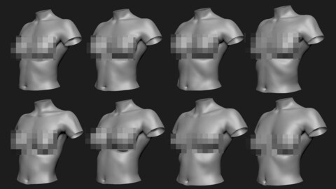 Female breast set01 3D model