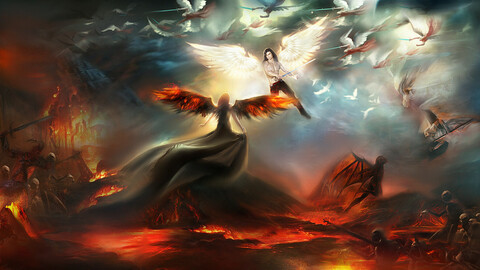 Angels vs Demons Art Print