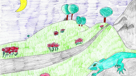 Lizard and Calmness, color