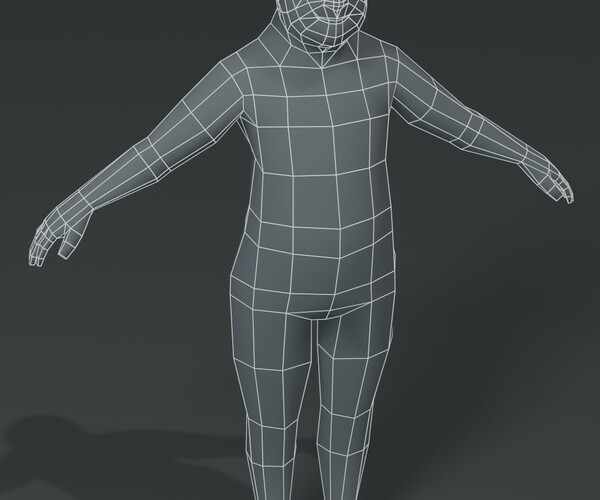 ArtStation - Fat Body Base Mesh 3D Model Family Pack 1000 Polygons ...