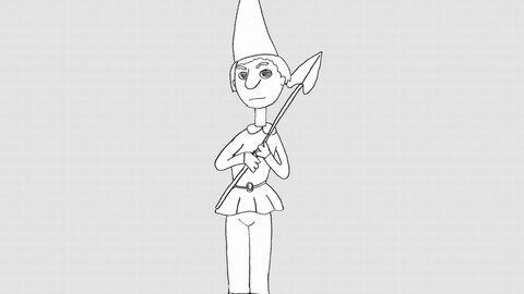 Squire, guard, security, black-and-white