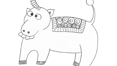 Dumb Unicorn, black-and-white