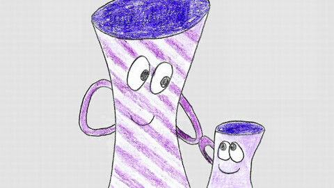 Cups Adult and Kid, Parents and Children, Generations Connection, color