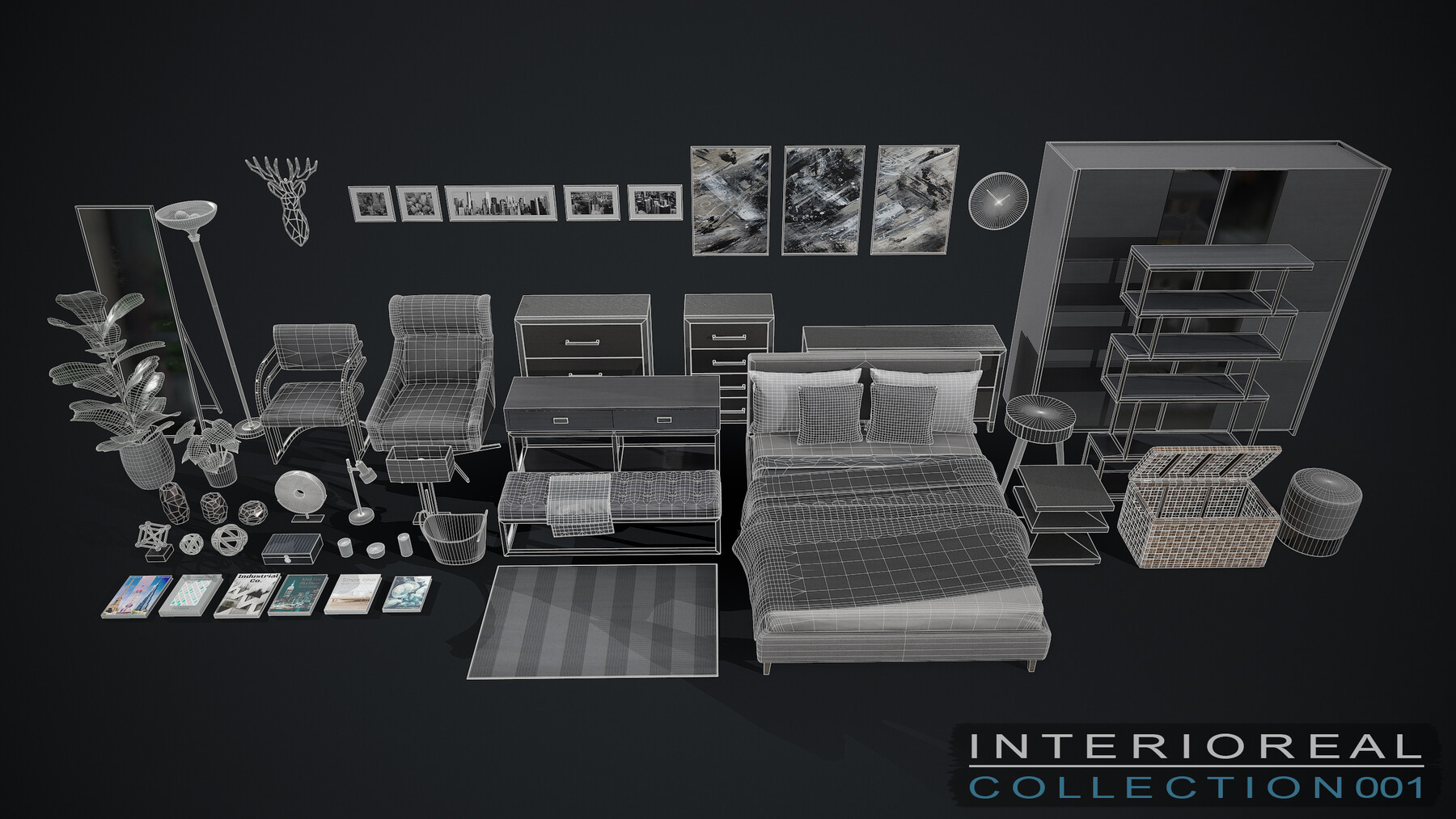 ArtStation Furniture & Decor Asset Pack Interioreal Collection 001