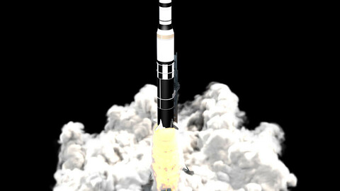 Rocket Launch Animated 3D model