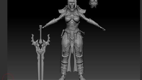 Paladin Human Girl Hihg - poly 3D model