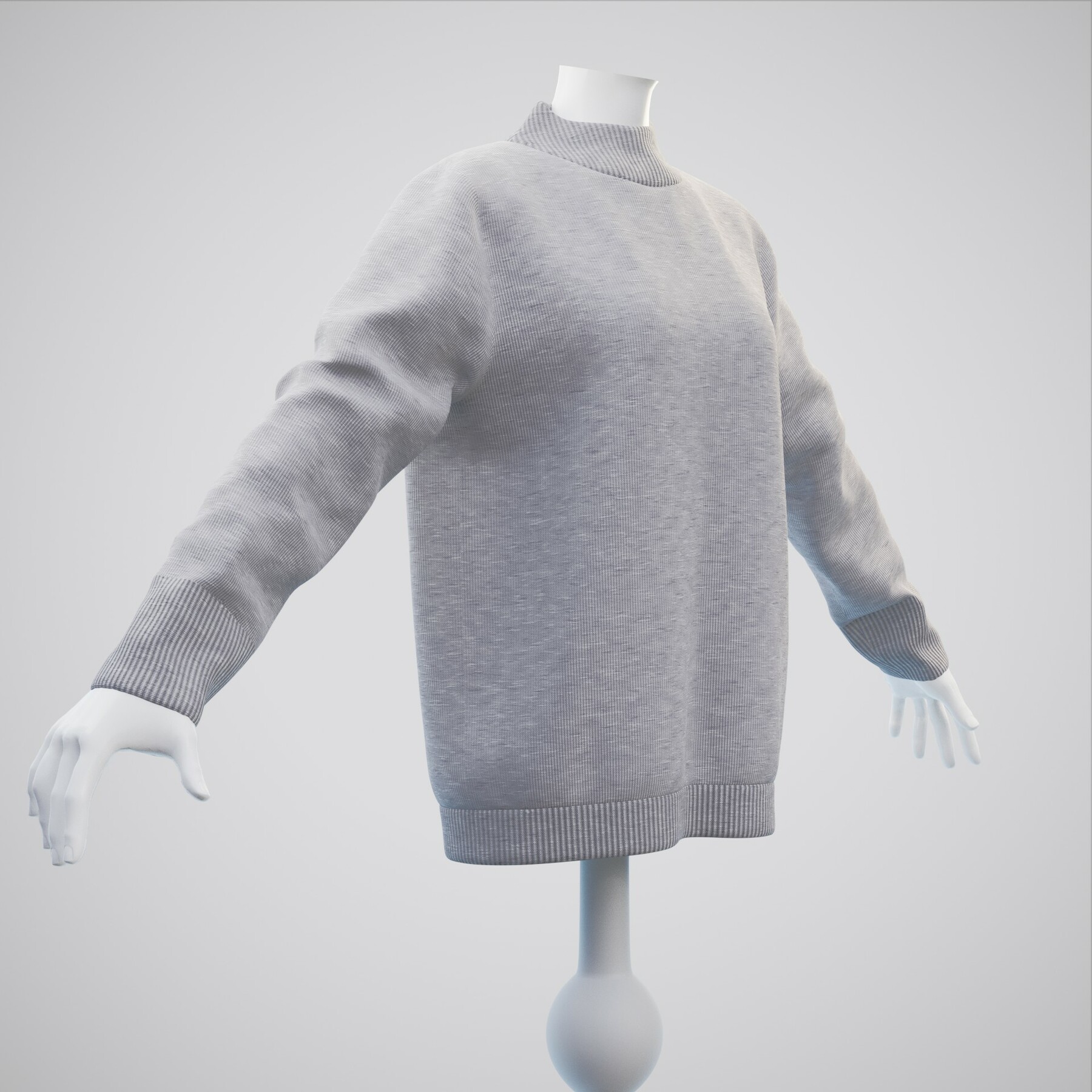 3D Turtleneck knit sweater - Female mannequin and cardigan