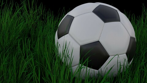 Soccer Ball with and without Stitching Low-poly 3D model