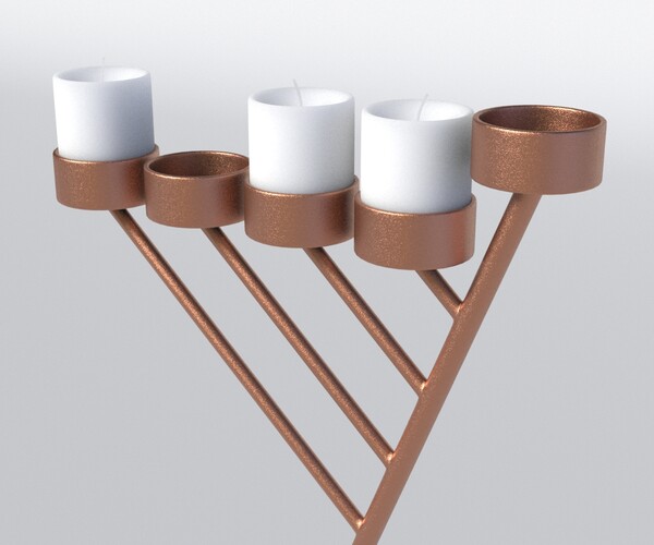 ArtStation Bronze Menorah 5 Candles Resources