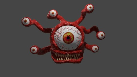 Beholder Monster - Eye - RPG Low-poly 3D model