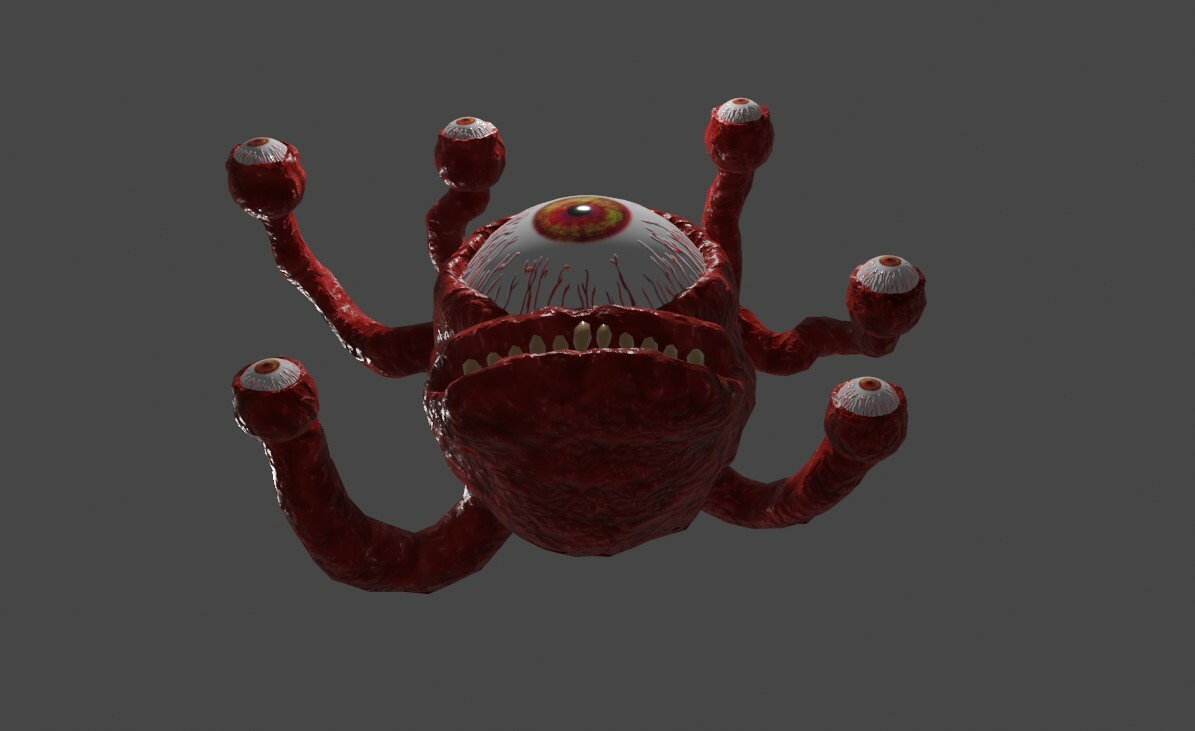 ArtStation - Beholder Monster - Eye - RPG Low-poly 3D model | Game Assets