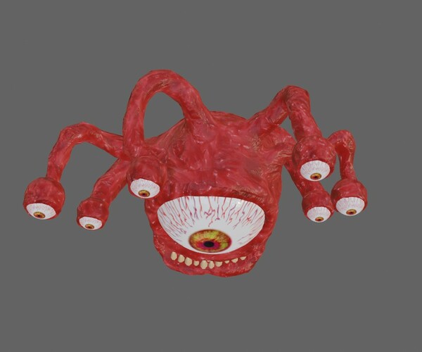 ArtStation - Beholder Monster - Eye - RPG Low-poly 3D model | Game Assets