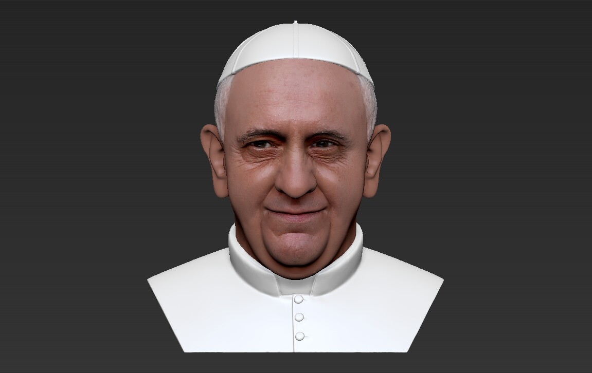 ArtStation - Pope Francis bust ready for full color 3D printing | Resources