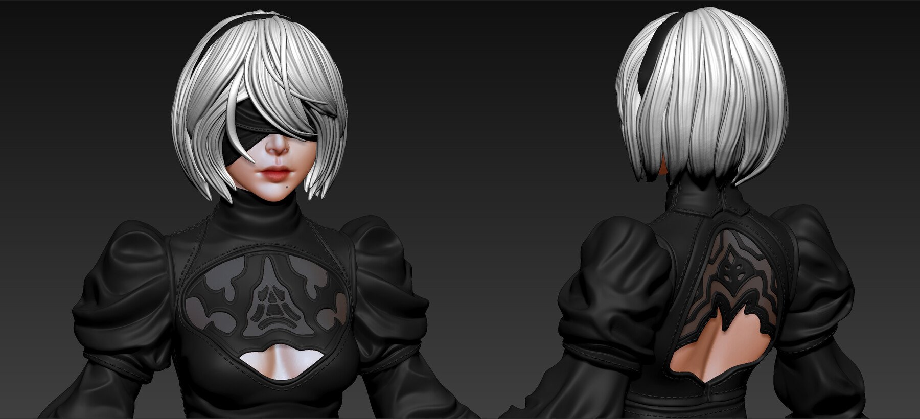 ArtStation - 2B Fan Art - Basemesh | Resources