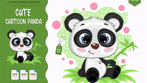 Cute cartoon panda