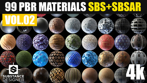 99 PBR Substance Designer Materials Vol.02