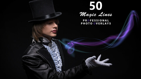 50 Magic Lines Photo Overlays