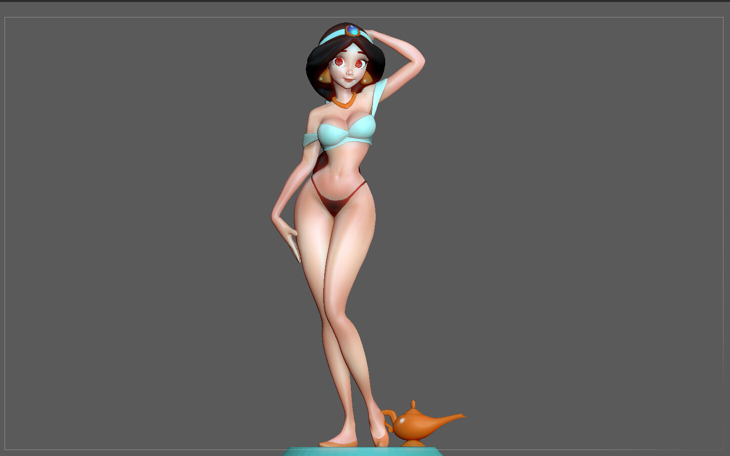 ArtStation - JASMINE PRINCESS BLUE DRESS STATUE ALADDIN DISNEY ANIMATION  CHARACTER GIRL 3D PRINT | Resources