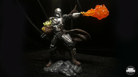 MANDALORIAN FLAME + RIFLE VERSION MODEL STARWARS