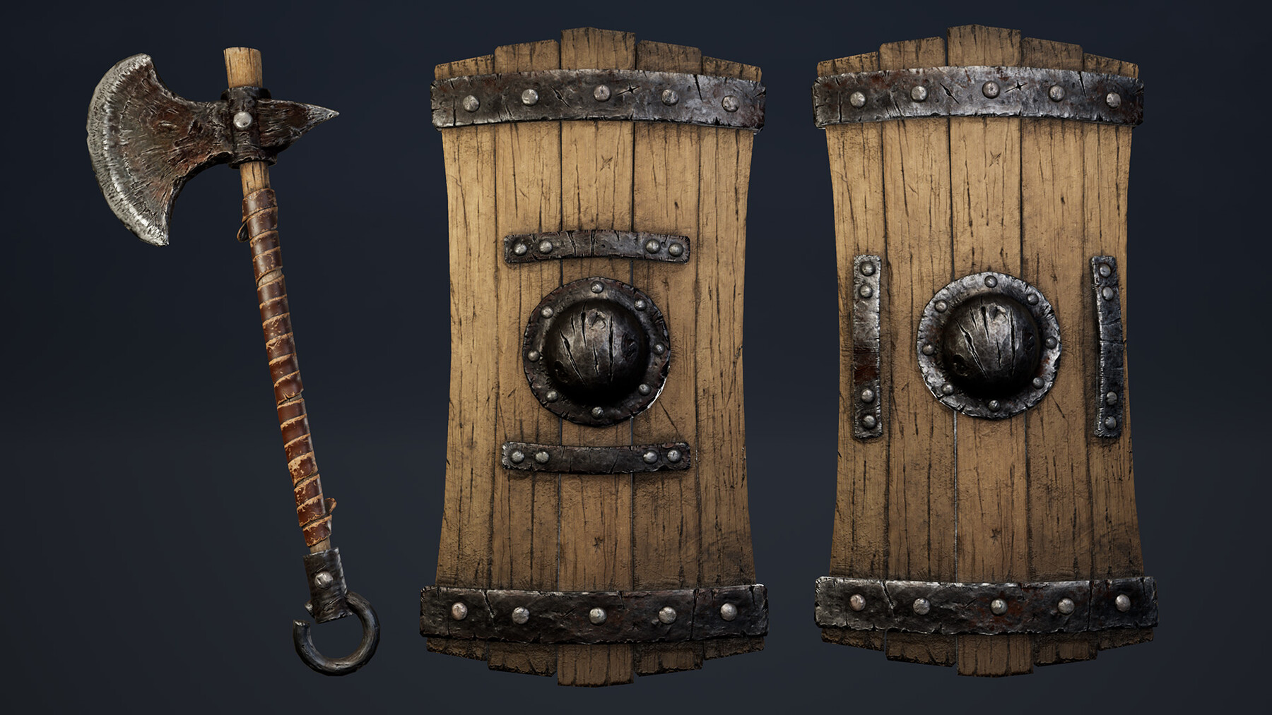 Artstation Character With Axe And Shield Game Assets