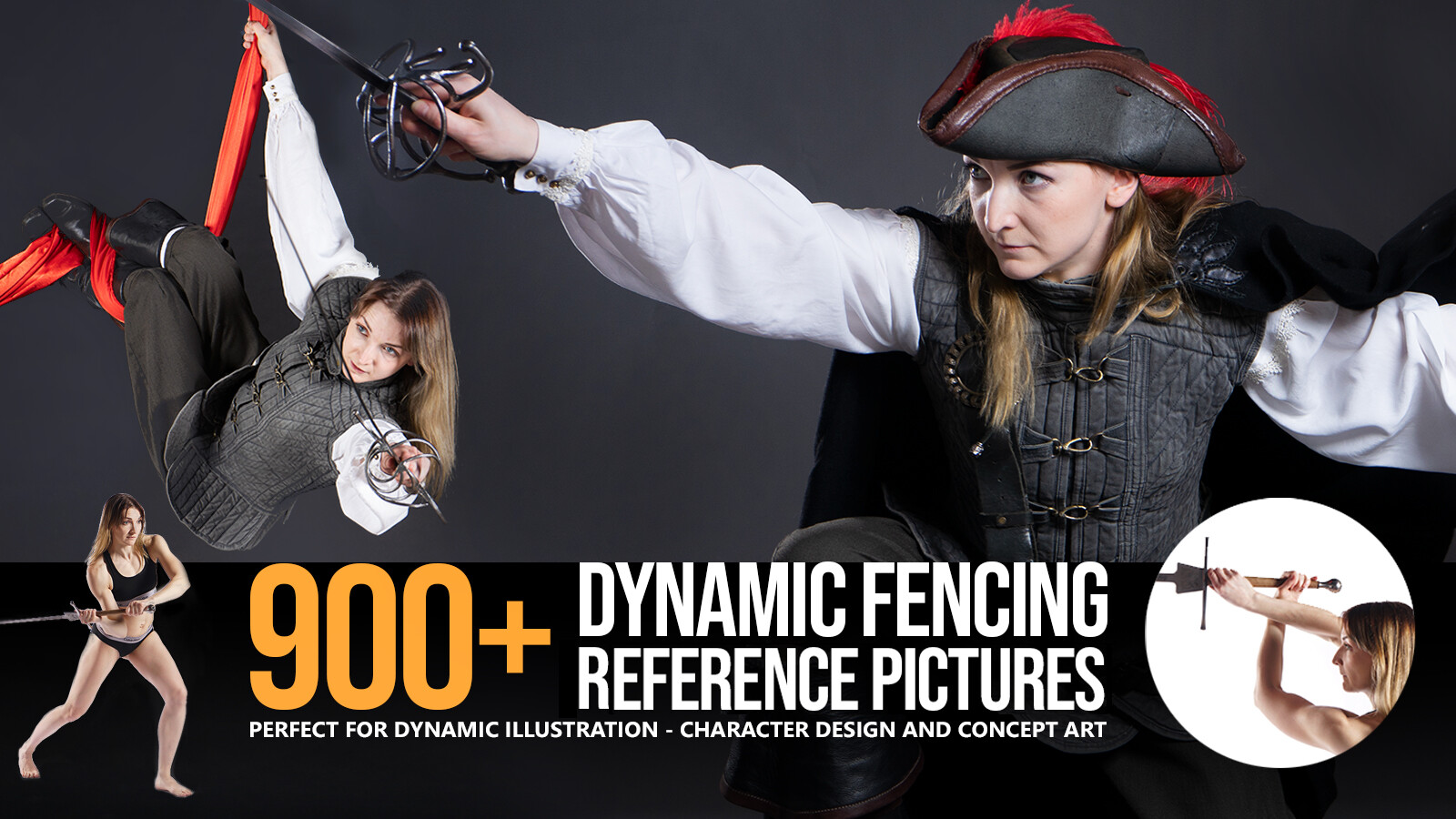 Grafit Studio - 900 Dynamic Fencing Character Pose 