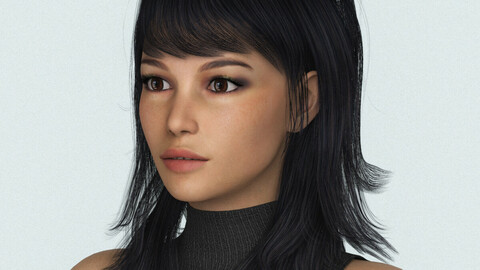 Young Beautiful Girl 3D Character