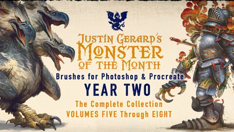 "Monster of the Month - YEAR TWO" Brushes by Justin Gerard