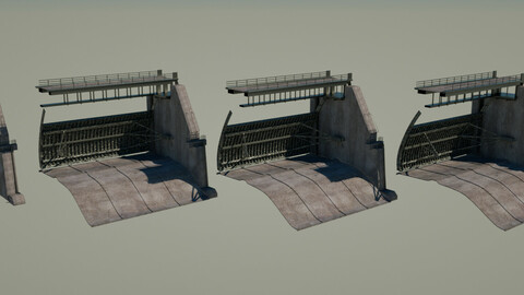 bridge dam 3D model 3D model