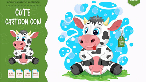 Cute cartoon cow