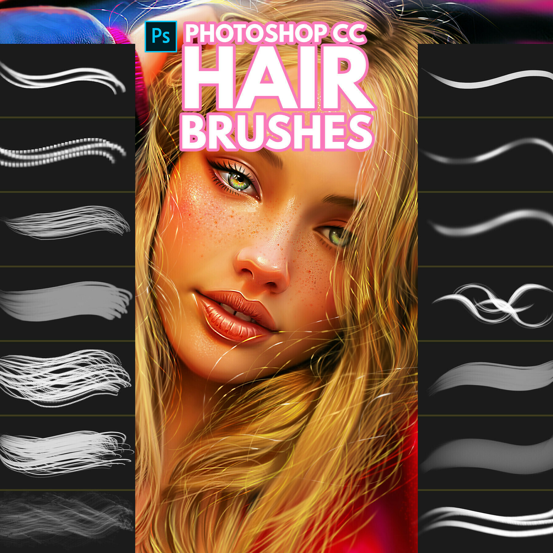 ArtStation - Hair Brushes for Photoshop | Brushes