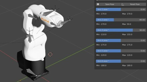 Industrial Robot Rig ready for Animation with KUKA KR3 R530 Model