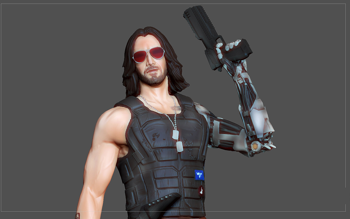 ArtStation   JOHNNY SILVERHAND STATUE CYBERPUNK 2077 GAME CHARACTER