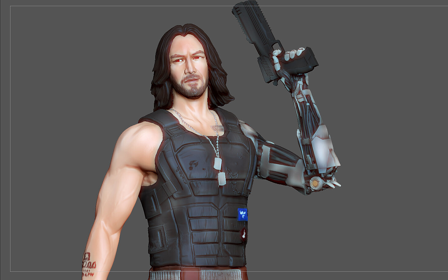 keanu reeves cyberpunk statue