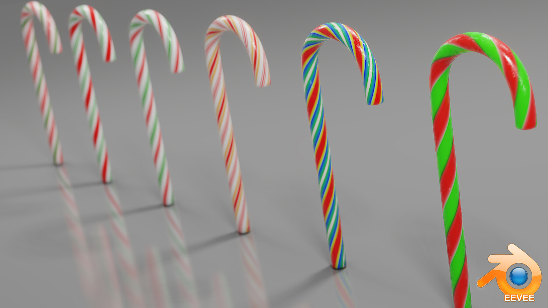 ArtStation Low Poly Candy Canes For Blender 2.83x Procedural