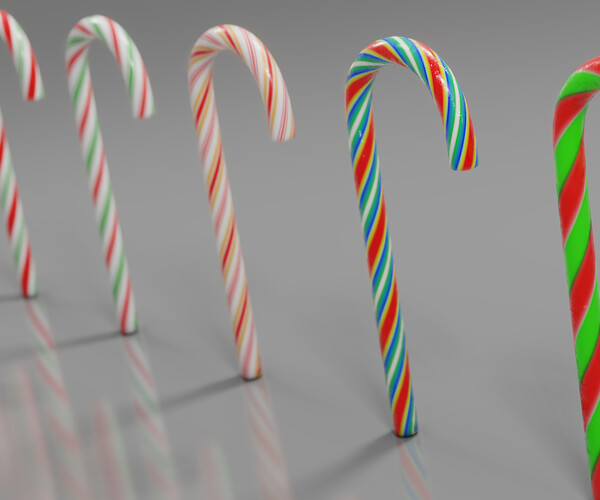 ArtStation - Low Poly Candy Canes For Blender 2.83x | Procedural ...