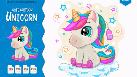 Cartoon little Unicorn
