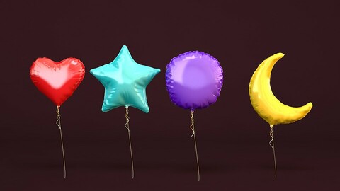 Shaped Foil Balloons 3D model