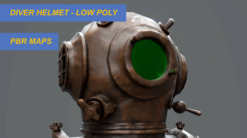 Diver Helmet - Low Poly