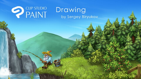 Cartoon Landscape Drawing in Clip Studio Paint