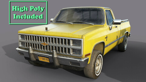 Chevrolet C10 1982 Yellow  Game Ready