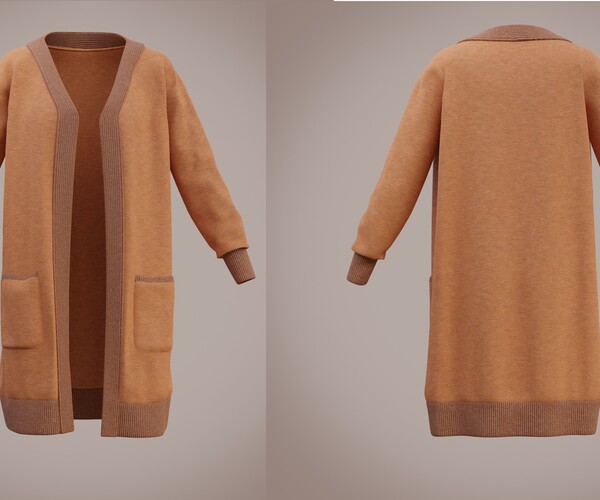 ArtStation - 3D Knit Cardigan Sweater | Resources