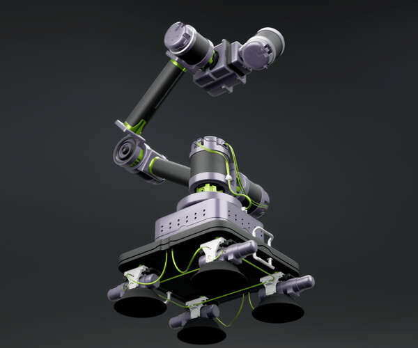 ArtStation Robot arm prosthesis manipulator with suction cup base