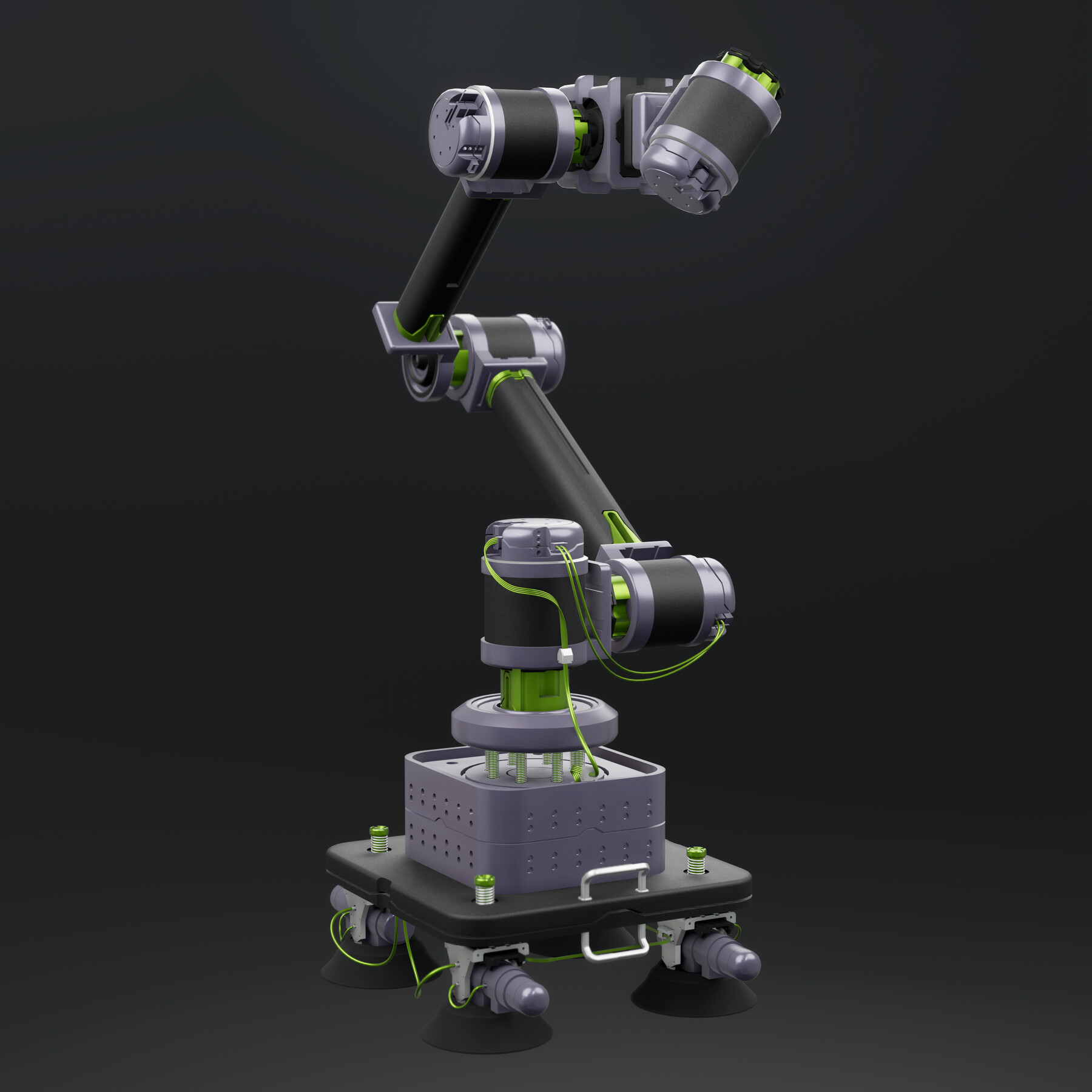 ArtStation - Robot arm prosthesis manipulator with suction cup base | Game  Assets