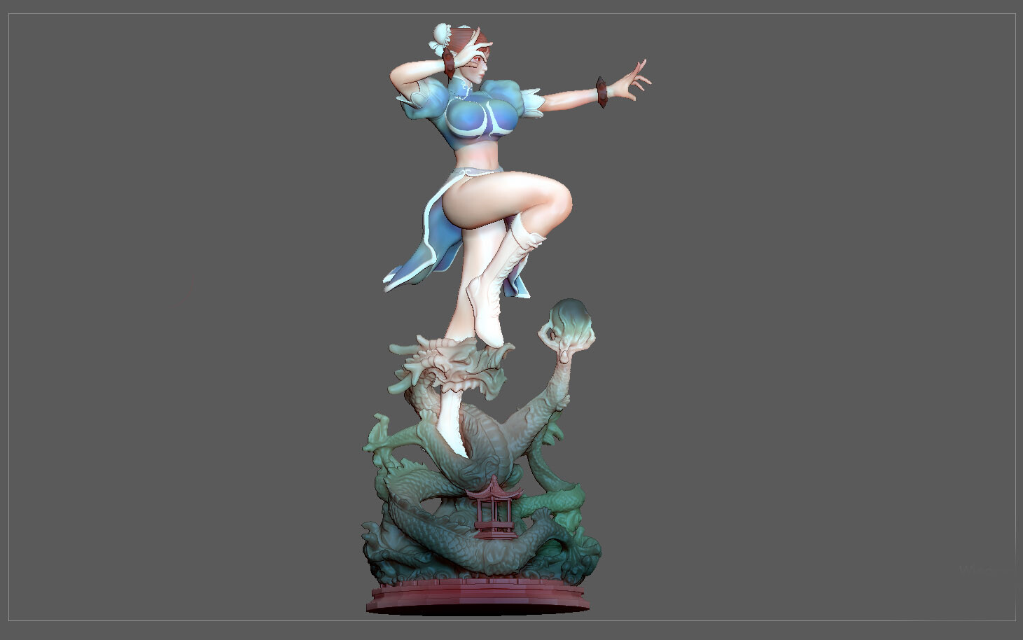 ArtStation CHUNLI sexy girl statue streetfighter anime