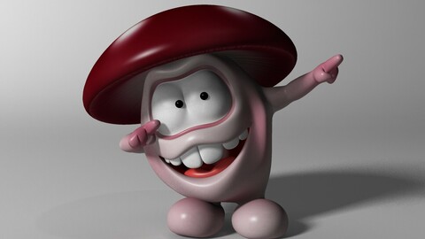 Cartoon Mushroom Character RIGGED and Animated